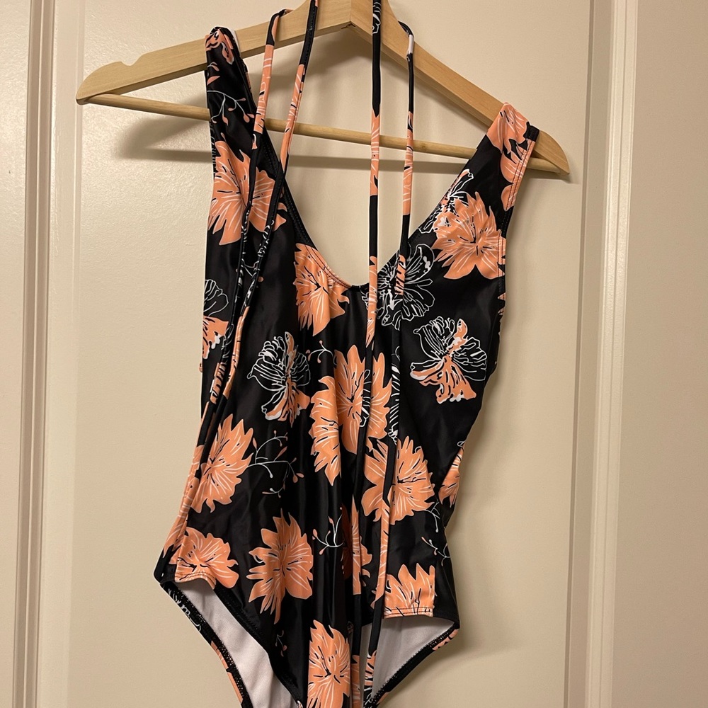 Tropical flower one piece